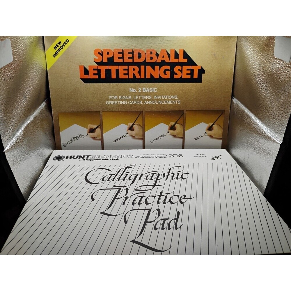 Vintage Speedball Lettering Set No.2 Basic Never Used Still Sealed #3062